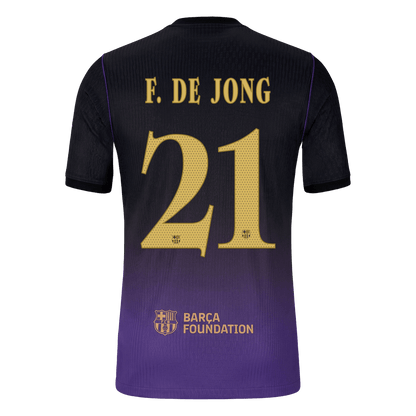 Versão do Jogador F. DE JONG #21 Barcelona Fora Futebol Camisas 2026/27 - UCL