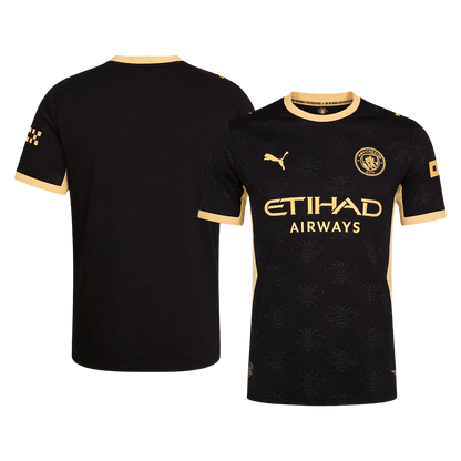 Versão do Jogador Manchester City Fora Futebol Camisas 2026/27 Preto