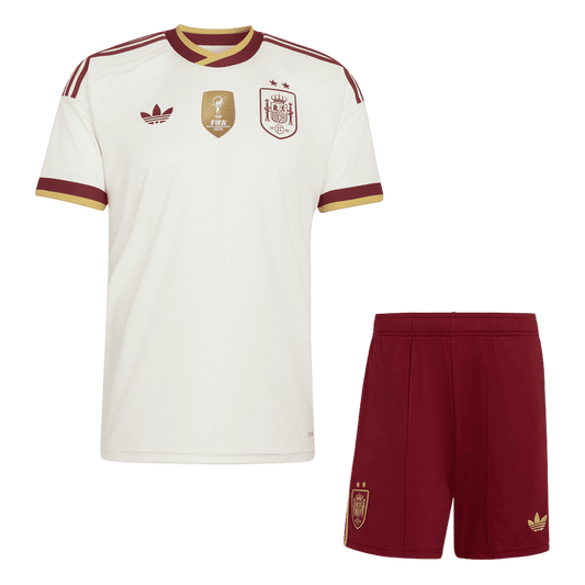 Spain Infantil 
 Fora Copa do Mundo World Cup Futebol Camisa 2026 Branco