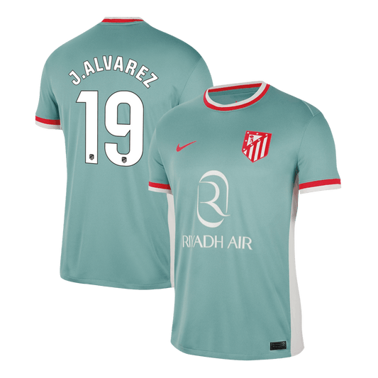 J.ALVAREZ #19 Atl¨¦tico de Madrid Camisola de Futebol Fora Camisola Personalizada 2024/25