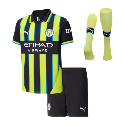 Kid's Manchester City Away Football Shirt Kit(Shirt+Shorts+Socks) 2024/25 Football Kit UK