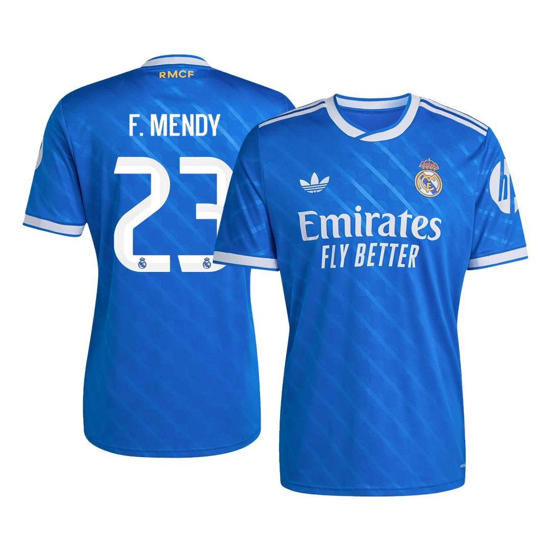 F. MENDY #23 Real Madrid Fora Terceira Camisa 2025/26 Azul