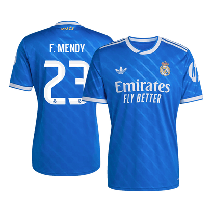 F. MENDY #23 Real Madrid Fora Terceira Camisa 2025/26 Azul