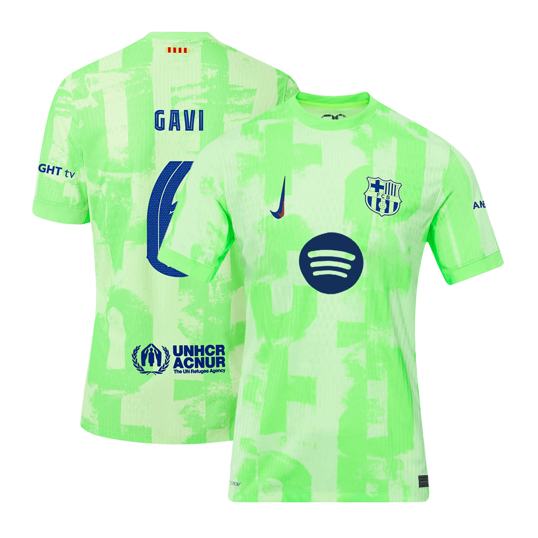 Camisola de futebol GAVI #6 aut¨ºntica do Barcelona, ??terceira camisola alternativa 2024/25 UCL