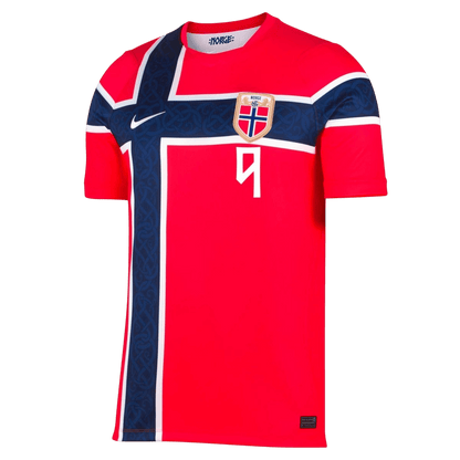 Versão do Jogador BRAUT HAALAND #9 Noruega Casa Copa do Mundo Futebol Camisas 2026 Vermelho