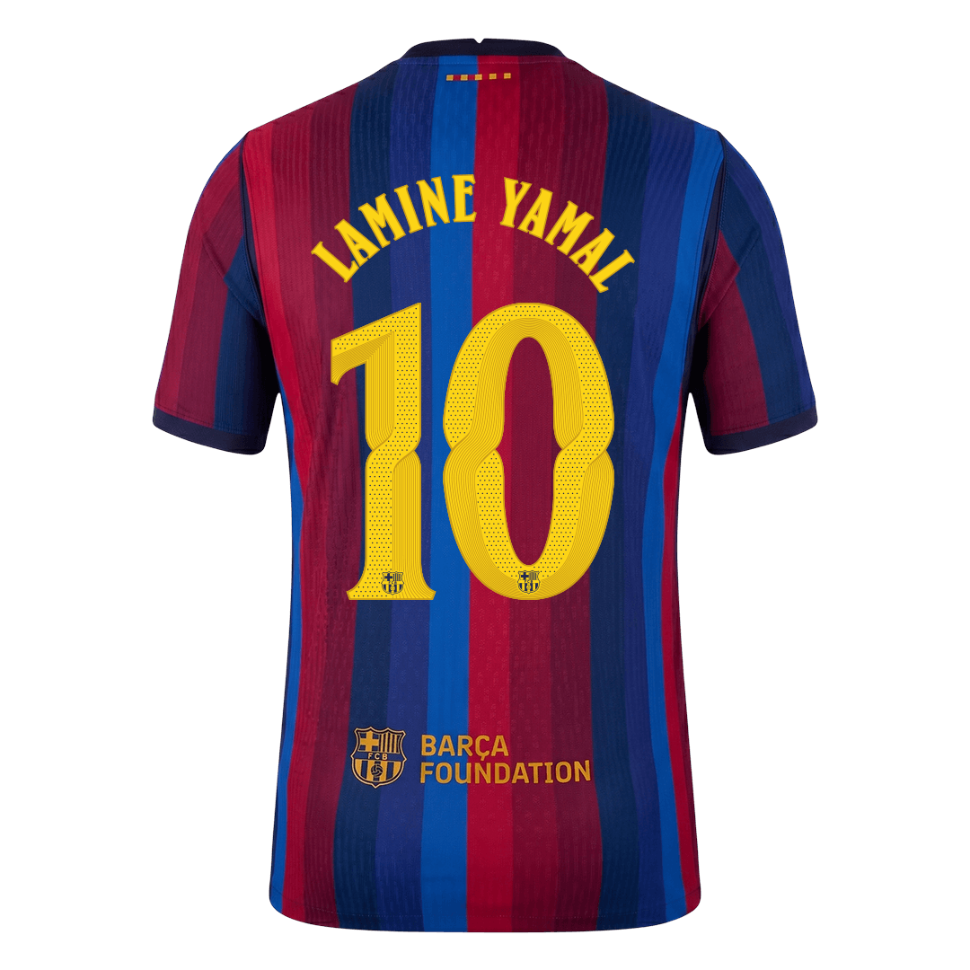 Versão do Jogador LAMINE YAMAL #10 Barcelona Casa Futebol Camisas 2026/27 - UCL