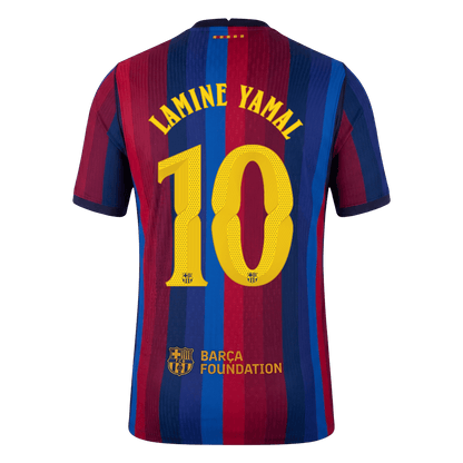 Versão do Jogador LAMINE YAMAL #10 Barcelona Casa Futebol Camisas 2026/27 - UCL