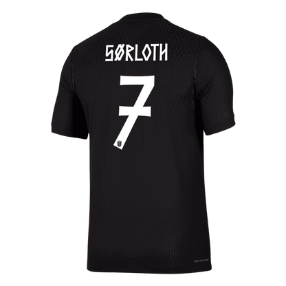 Versão do Jogador SØRLOTH #7 Norway Fora Copa do Mundo Futebol Camisas 2026 Preto