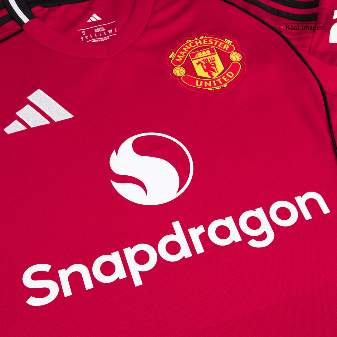 Manchester United Casa Camisa Conjunto (Camisa + Calções + Meias) 2025/26 Vermelho