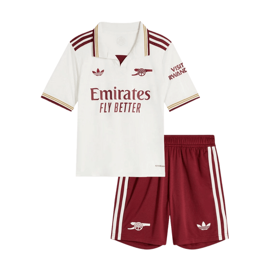 Arsenal Infantil Fora Terceira 2025/26 Branco
