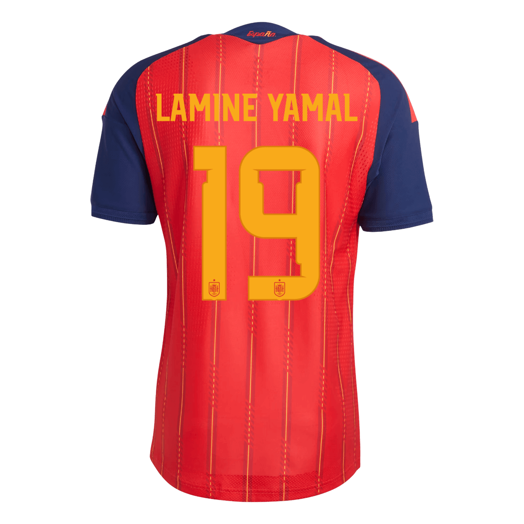 Versão do Jogador LAMINE YAMAL #19 Espanha Casa Copa do Mundo Futebol Camisas 2026 Vermelho