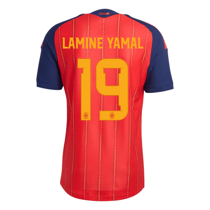 Versão do Jogador LAMINE YAMAL #19 Espanha Casa Copa do Mundo Futebol Camisas 2026 Vermelho