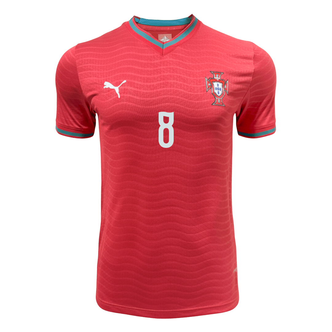 Versão do Jogador B.FERNANDES #8 Portugal Casa World Cup Futebol Camisas 2026 Vermelho