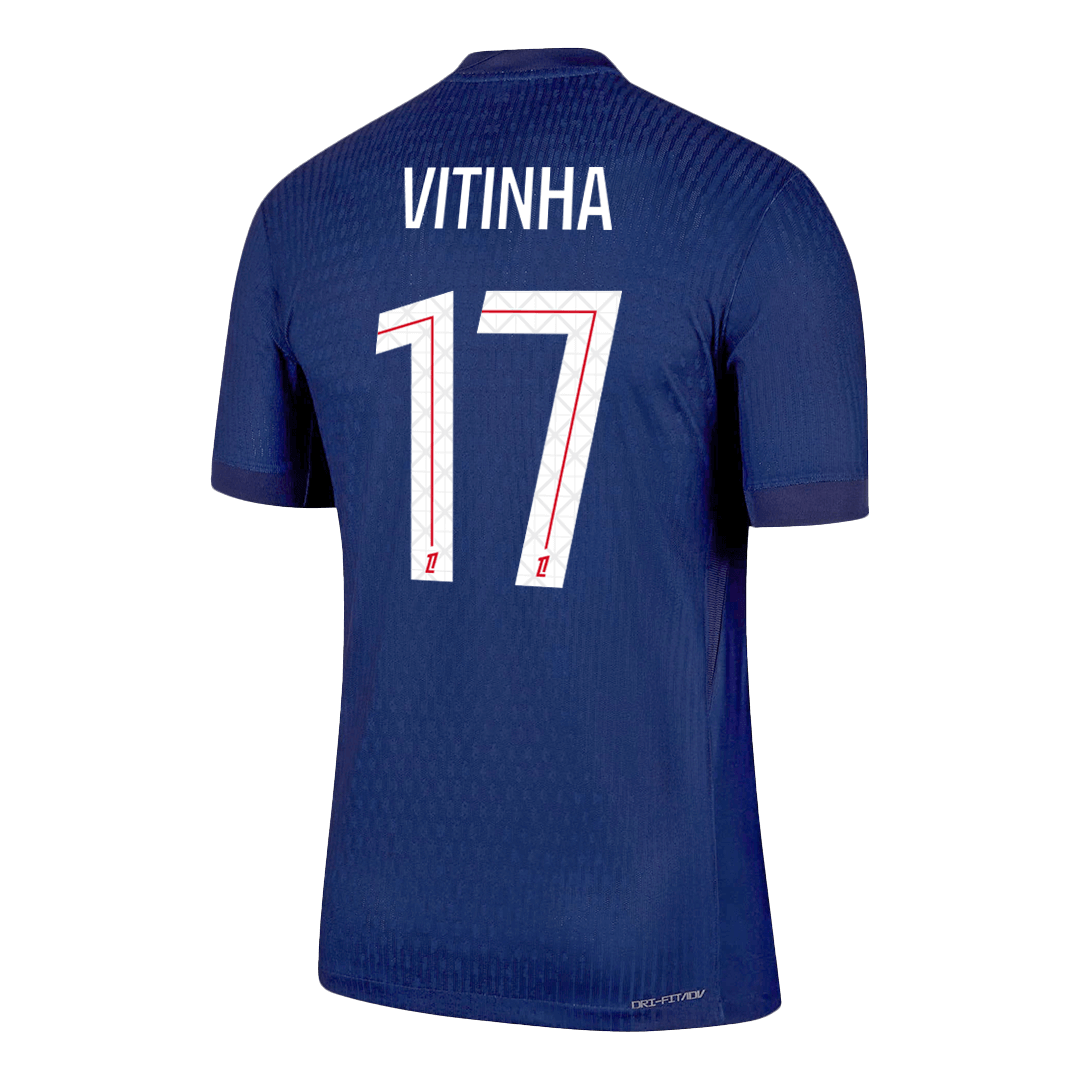 Jogador VITINHA #17 PSG Casa Futebol Camisas 2025/26 Marinha
