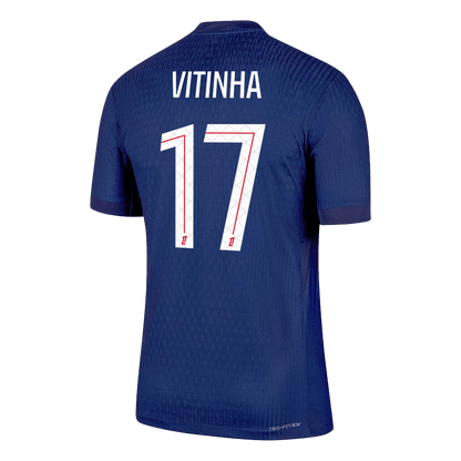 Jogador VITINHA #17 PSG Casa Futebol Camisas 2025/26 Marinha
