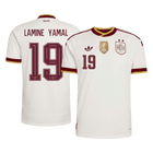 Versão do Jogador LAMINE YAMAL #19 Spain Fora Copa do Mundo Futebol Camisas 2026 Branco