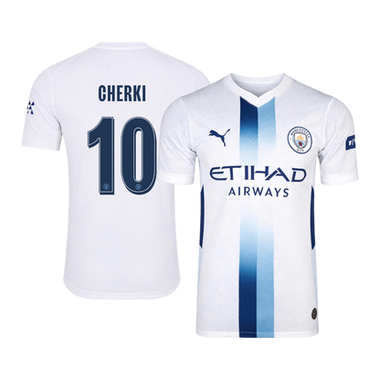 Versão do Jogador CHERKI #10 Manchester City Terceira Futebol Camisas 2026/27 Branco - UCL