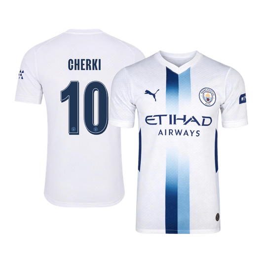 Versão do Jogador CHERKI #10 Manchester City Terceira Futebol Camisas 2026/27 Branco - UCL