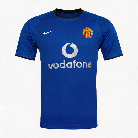 Retrô Manchester United Terceira Camisa 2002/03 Azul