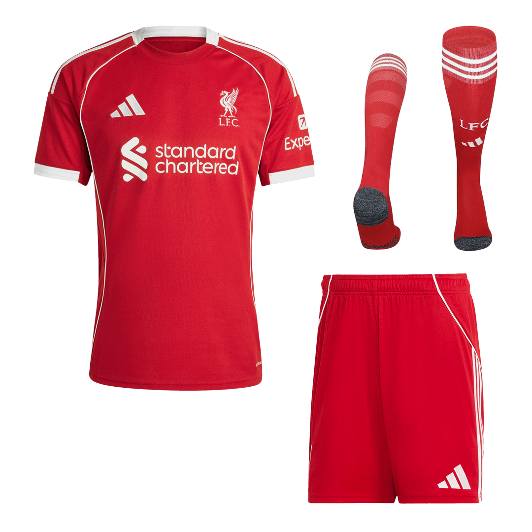 Liverpool 
Casa Camisa Conjunto(Camisa+Calções+Meias) 2025/26 Vermelho