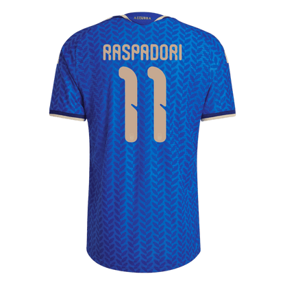 Versão do Jogador RASPADORI #11 Italy Casa World Cup Futebol Camisas 2026 Azul