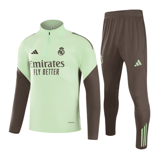 Real Madrid Infantil Zíper Moletom Conjunto (Top+Pants) 2025/26 Verde