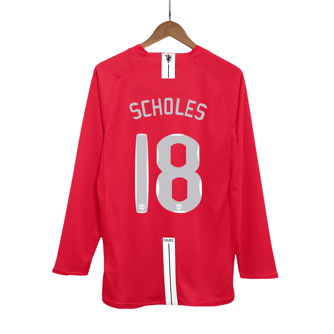 SCHOLES #18 Manchester United 2007/08 UCL Final Retro Football Shirt