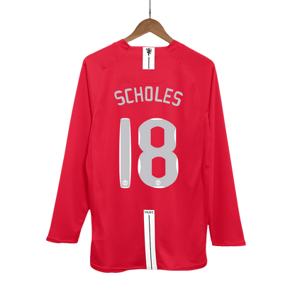 Camiseta retro de fútbol SCHOLES #18 del Manchester United 2007/08 - Final de la UCL