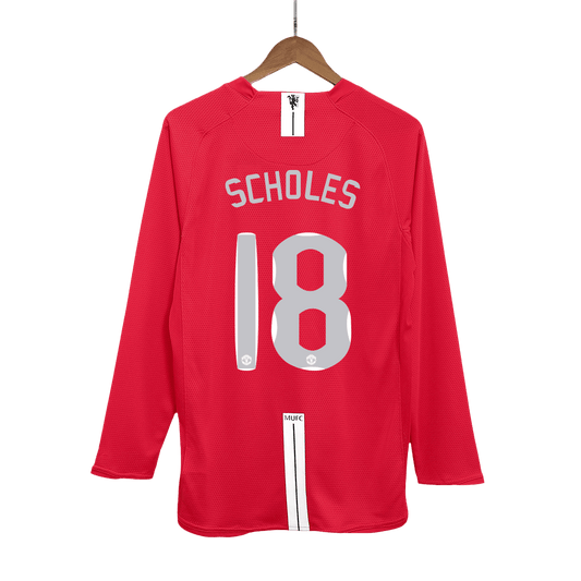 Camisola de futebol retro SCHOLES #18 Manchester United 2007/08 - Final da UCL