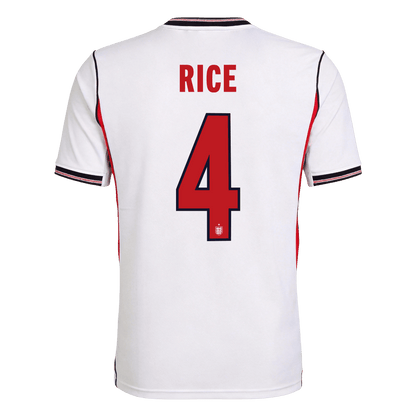 RICE #4 England Casa Copa do Mundo Camisa 2026 Branco