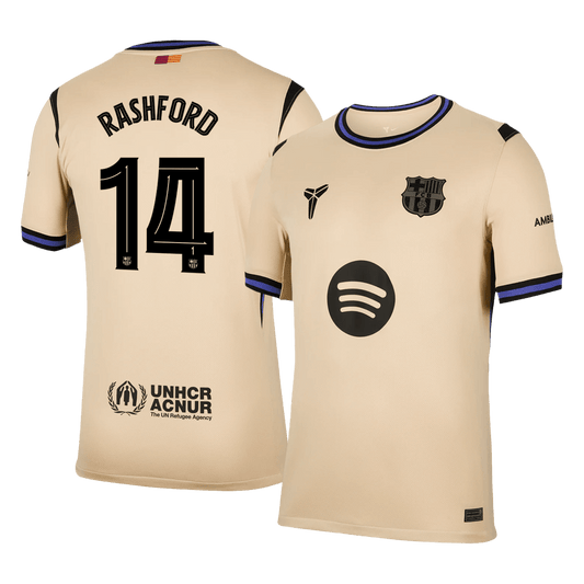 RASHFORD #14 Barcelona Fora Camisa 2025/26- Amarelo