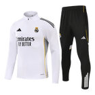 Real Madrid Infantil Zíper Moletom Conjunto (Top+Pants) 2025/26 Branco
