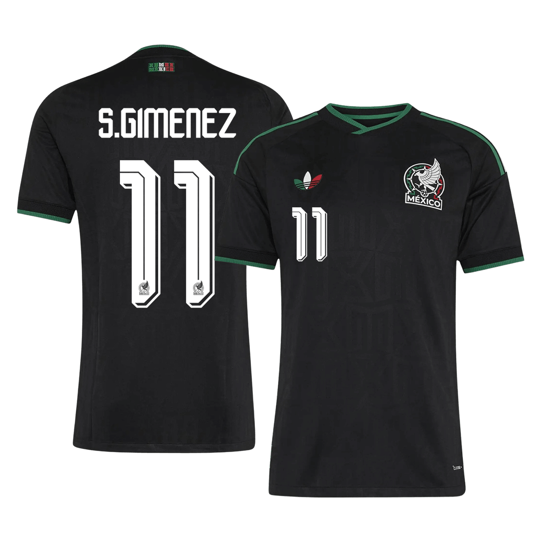 Versão do Jogador S.GIMENEZ #11 Mexico Terceira Copa do Mundo Futebol Camisas 2026 Preto