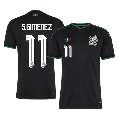 Versão do Jogador S.GIMENEZ #11 Mexico Terceira Copa do Mundo Futebol Camisas 2026 Preto