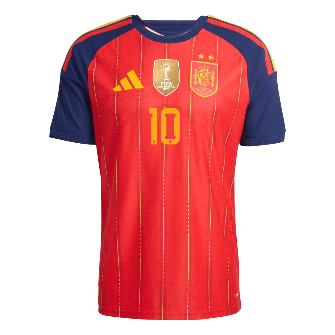 Versão do Jogador OLMO #10 Spain Casa Copa do Mundo Futebol Camisas 2026 Vermelho