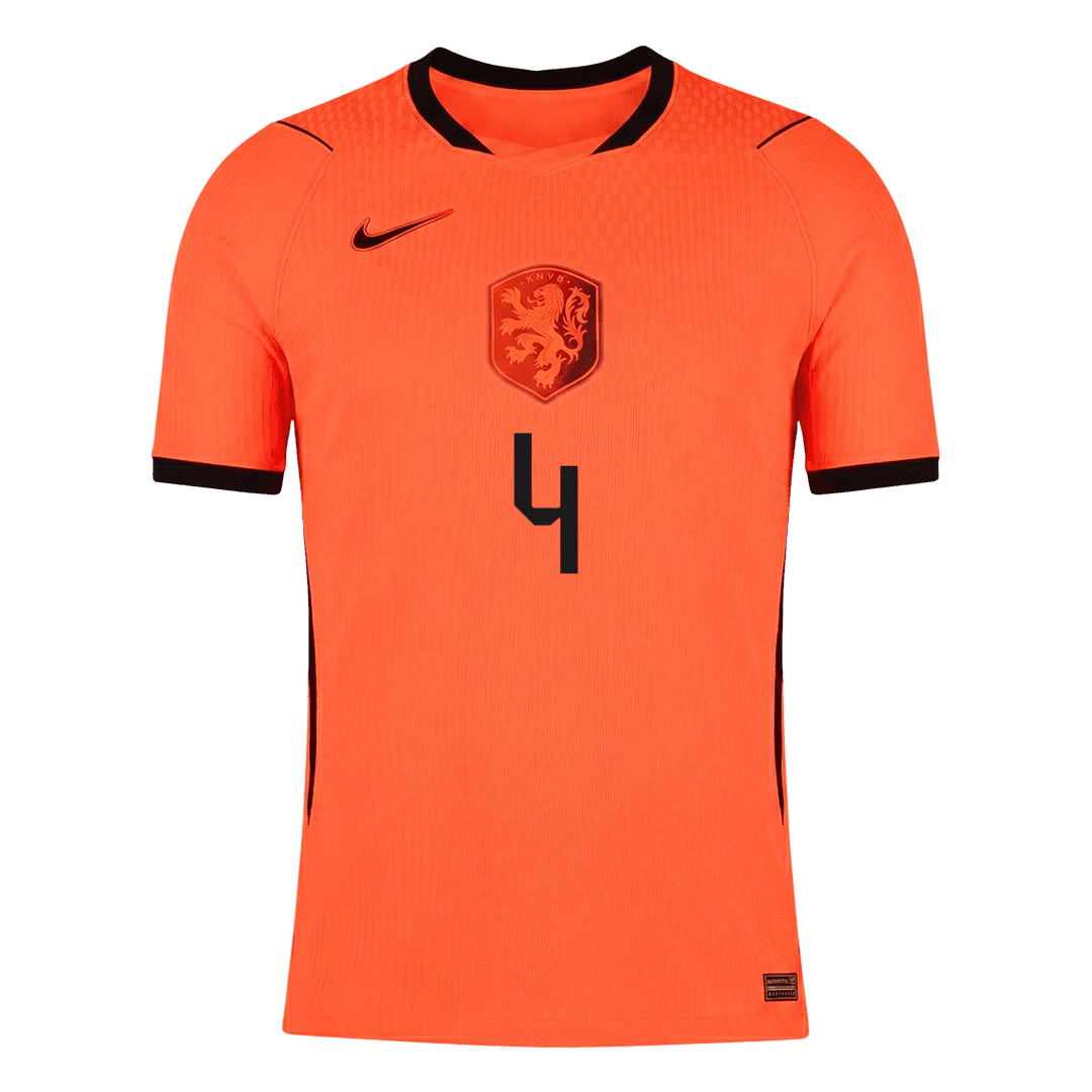 Versão do Jogador VIRGIL #4 Netherlands Casa Copa do Mundo Futebol Camisas 2026 Laranja