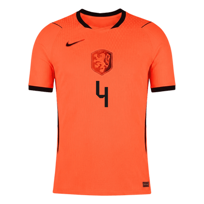 Versão do Jogador VIRGIL #4 Netherlands Casa Copa do Mundo Futebol Camisas 2026 Laranja