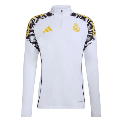 Real Madrid Zíper Moletom Conjunto (Top+Calças) 2025/26 Branco