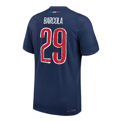Autêntico BARCOLA #29 PSG Casa UCL Futebol Camisas 2024/25 Marinha - UCL