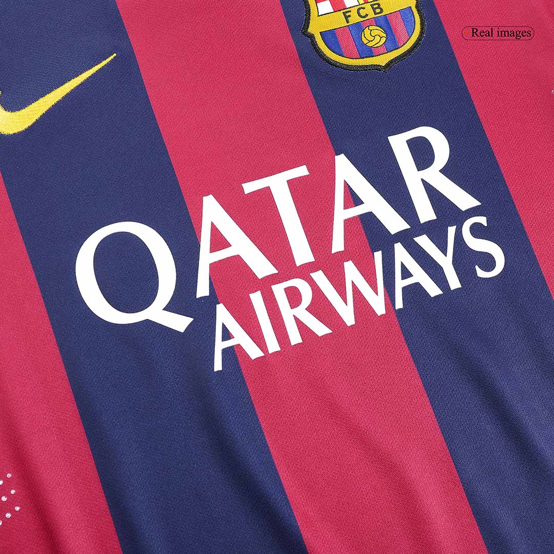 Camisola de futebol SU?REZ #9 Barcelona Retro Home Manga Longa 2014/15