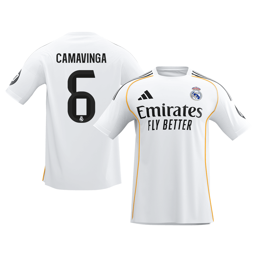 【Super Qualidade】CAMAVINGA #6 Real Madrid
 Casa Futebol Camisa 2025/26 Branco