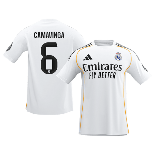 【Super Qualidade】CAMAVINGA #6 Real Madrid
 Casa Futebol Camisa 2025/26 Branco