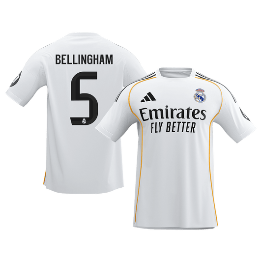 【Super Qualidade】BELLINGHAM #5 Real Madrid
 Casa Futebol Camisa 2025/26 Branco