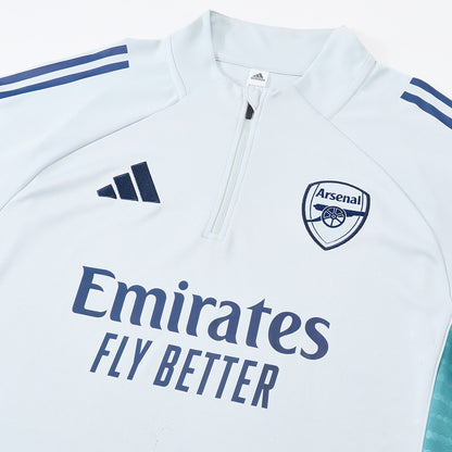 Arsenal Zíper Moletom Conjunto (Top+Calças) 2025/26 Branco
