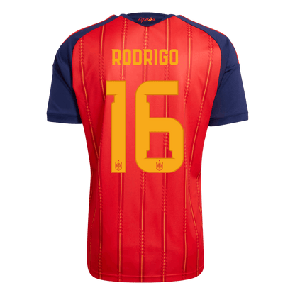 【Super Qualidade】RODRIGO #16 Spain
 Casa Futebol Camisa 2026 Vermelho