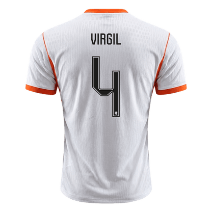Versão do Jogador VIRGIL #4 Netherlands Fora Copa do Mundo Futebol Camisas 2026 Branco