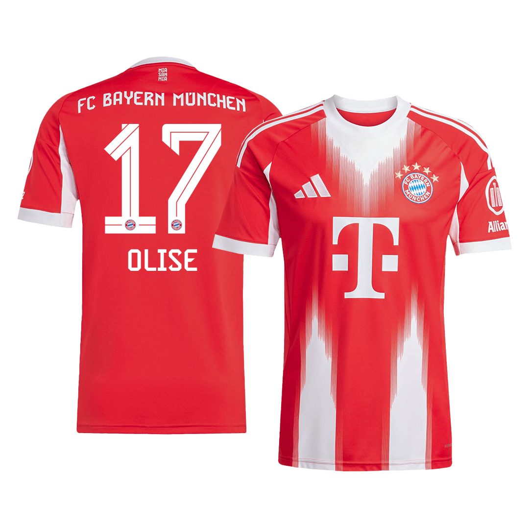 OLISE #17 Bayern Munich Casa Camisa 2025/26 Vermelho