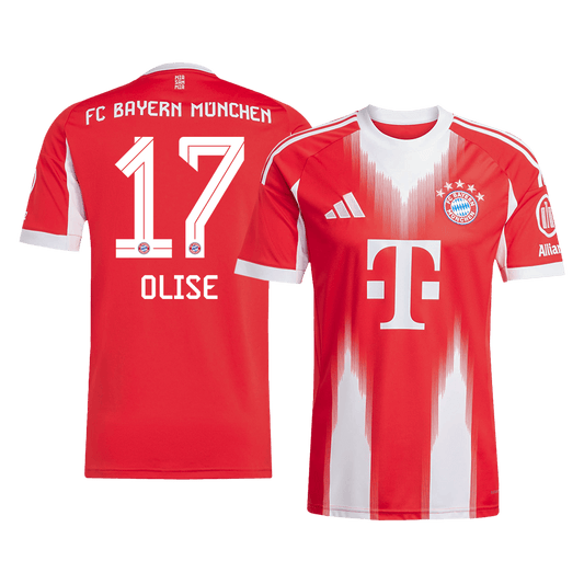 OLISE #17 Bayern Munich Casa Camisa 2025/26 Vermelho