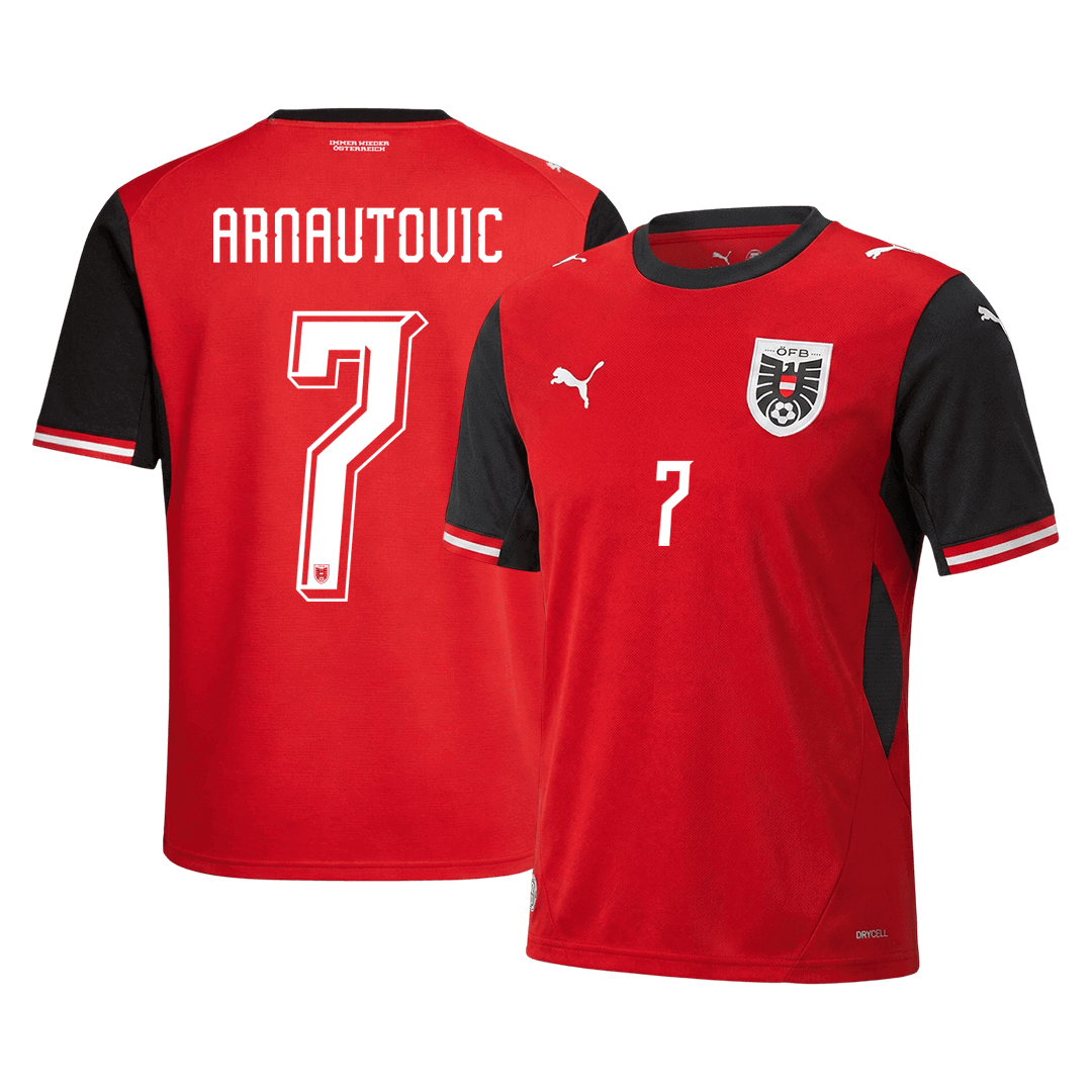 ARNAUTOVIC #7 Austria Casa Camisa Copa do Mundo 2026 Vermelho - camisola de futebol para adeptos em