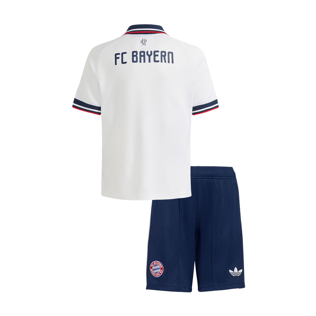 Bayern Munich Infantil 
 Fora Futebol Camisa 2026/27 Branco